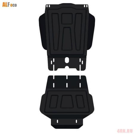 Защита раздатки для Mitsubishi Pajero Sport (2008-2016) 2 части № ALF.14.09.2st