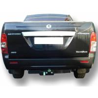 Фаркоп Лидер Плюс усиленный с кованым фланцевым шаром для SsangYong Action Sports (QJ) (2007-2012) № S208-F