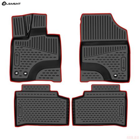 Коврики салона 3D для Changan UNI-K (2020-2025) с красным кантом № KANT.ELEM3DA67032210k.rd