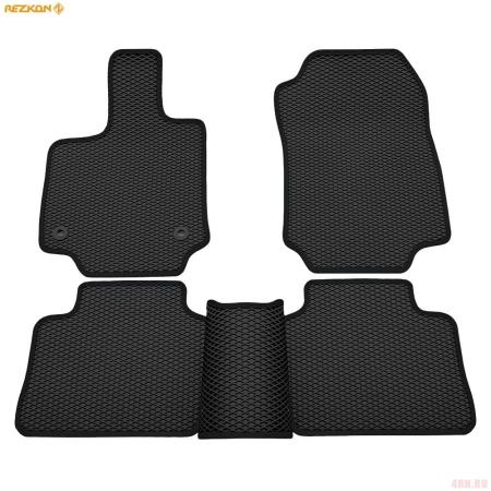 Коврики салона Rezkon EVA cоты резиновые для Toyota RAV4 (2019-2025) с черным кантом № 9034035301
