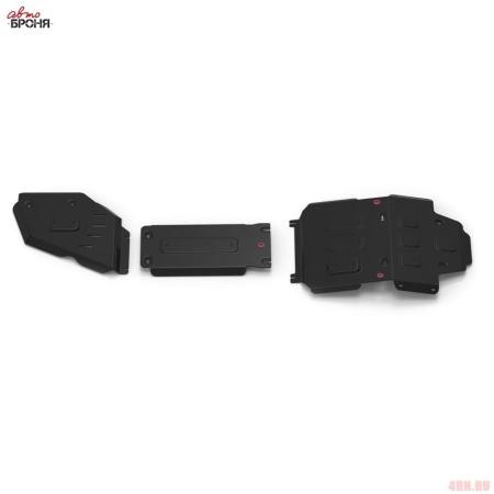 Комплект защиты картера, радиатора, КПП и раздаточной коробки для Toyota Land Cruiser 300 (2021-2025)  № K111.09551.1