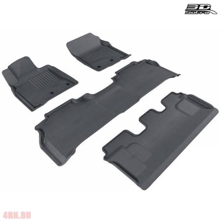 Коврики салона Sotra Liner 3D Lux серые для Lexus LX570 (2012-2021) 3 ряда № ST 74-00030