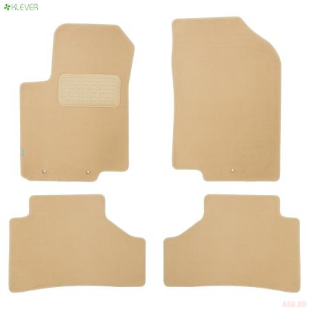 Коврики салона текстильные Premium для Hyundai Solaris (2011-2016) бежевые № KLEVER04204522112kh