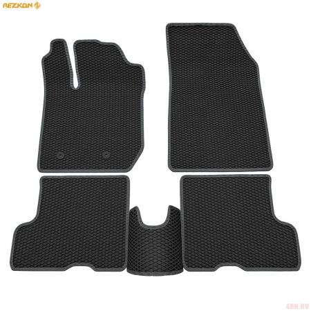 Коврики салона Rezkon EVA резиновые для Lada (ВАЗ) XRAY (2015-2022) optima, с серым кантом № 9039055102