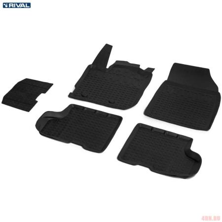 Коврики салона литьевые для Renault Duster HJD 2WD/4WD без вещевого ящика (2021-2025) № 64701004