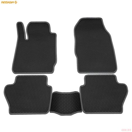 Коврики салона Rezkon EVA резиновые для Ford Fiesta (2008-2015) с серым кантом № 9016005102