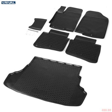 Комплект ковриков салона и багажника для Hyundai Solaris седан (2010-2016) № K12305001-6