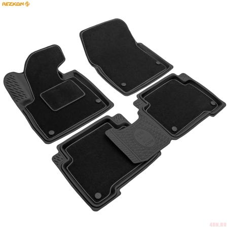 Коврики салона Rezkon Transformer резиновые для Hyundai Santa Fe (2013-2018) № 3020045400