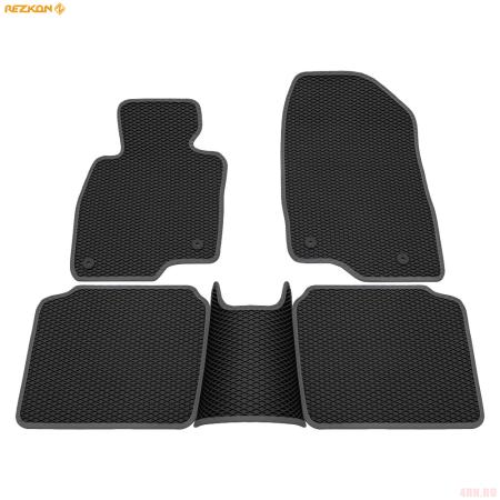 Коврики салона Rezkon EVA cоты резиновые для Mazda 6 (2013-2025) с серым кантом № 9023015202