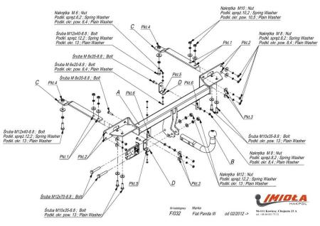 Фаркоп Imiola для Fiat Panda (2012-2024) № F.032