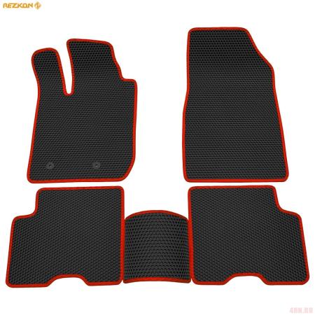 Коврики салона EVA соты резиновые для Renault Arkana (2019-2025) с красным кантом № 9129040104