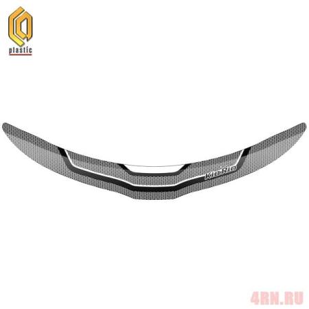 Дефлектор капота CA Plastic cерия "Art" белый для Kia Rio хетчбек (2011-2016) № 2010011407727