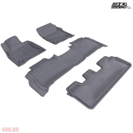 Коврики салона Sotra Liner 3D VIP серые для Toyota Land Cruiser 200 (2007-2011) 3 ряда № ST 73-00050