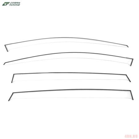 Дефлекторы боковых окон Cobra для Toyota RAV4 (2013-2018) широкие прозрачные № TC26813