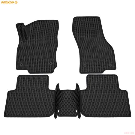 Коврики салона 3D EVA Ромб резиновые для Skoda Karoq (2020-2025) с черным кантом № 9230035101