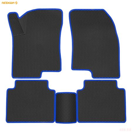 Коврики салона 3D EVA Ромб для Haval Jolion 4х2 (2021-2025) с синим кантом № 9257015103