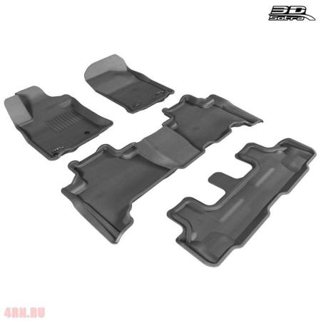 Коврики салона Sotra Liner 3D VIP серые для Toyota Land Cruiser Prado 150 (2009-2013) 3 ряда № ST 73-00037