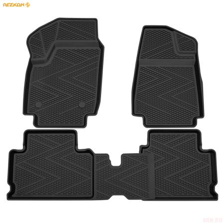 Коврики салона резиновые для Lada (ВАЗ) Niva Legend (2021-2025) с кнопкой ячеистый Ромб № 1239035550