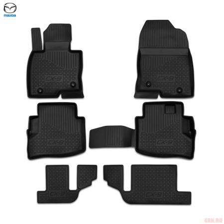 Коврики салона оригинальные для Mazda CX-9 (2017-2025) 6 шт. № 8300-77-1171