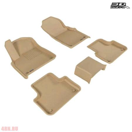 Коврики салона Sotra Liner 3D Lux для Audi Q7 (2016-2025) бежевые № ST 74-00611