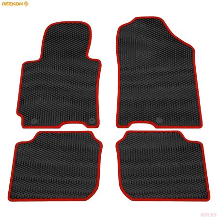 Коврики салона EVA резиновые для Hyundai Elantra (2011-2016) с красным кантом № 9020015204