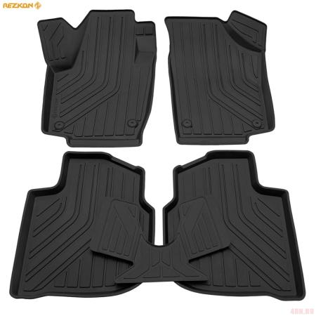 Коврики салона Rezkon резиновые для Volkswagen Polo (2020-2025) Ser. S № 1035020250