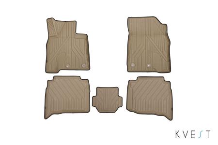 Коврики в салон 3D Kvest для Lexus LX (2015-2021) бежевые № KVESTLEX00002Kb