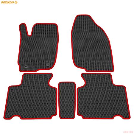 Коврики салона EVA резиновые для Toyota RAV4 (2013-2018) с красным кантом № 9034035204