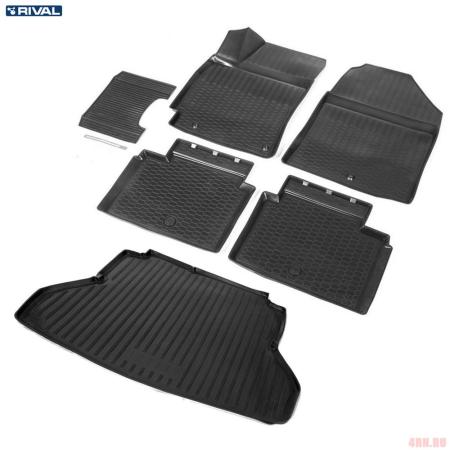 Комплект ковриков салона и багажника для Hyundai Elantra седан (2016-2020) № K12301002-1