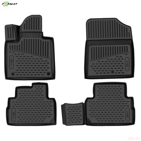 Коврики 3D салона для Hyundai Santa Fe (2021-2023) 5 мест. № FORMAT.3DAN0169210