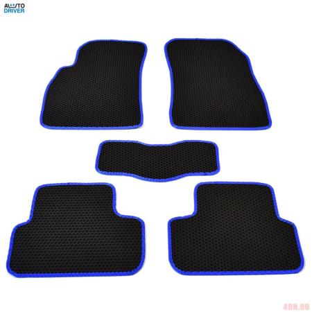 Коврики салона резиновые EVA для Chevrolet Lacetti (2004-2013) соты с синим кантом № EVAS.0094.03