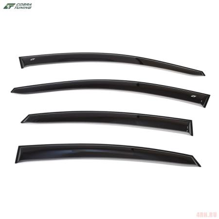 Дефлекторы окон для Hyundai Solaris седан (2010-2014) широкие № HE22510
