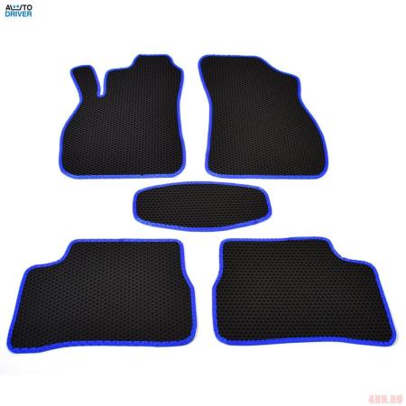 Коврики салона резиновые EVA для Hyundai Accent (2000-2011) соты с синим кантом № EVAS.0242.03
