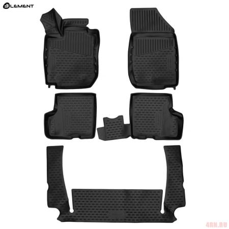 Коврики 3D салона для Lada (ВАЗ) Largus (2021-2025) 7 мест, 5 шт. № ELEMENT3DA0N1217210k