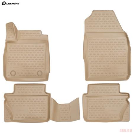 Коврики салона для Ford Fiesta (2008-2017) бежевые № 1624172b