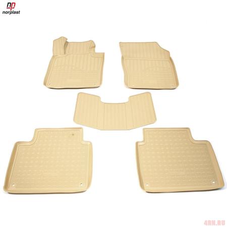 Коврики 3D салона для Volvo V90 (2016-2025) бежевые № NPA11-C96-520-B