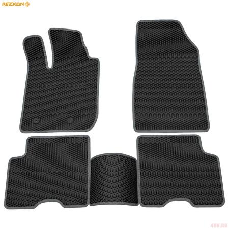 Коврики салона EVA cоты резиновые для Renault Arkana (2019-2025) с серым кантом № 9029040102