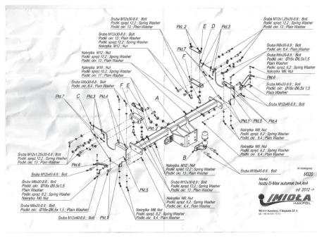 Фаркоп Imiola усиленный для Isuzu D-Max (2012-2020) № I.020