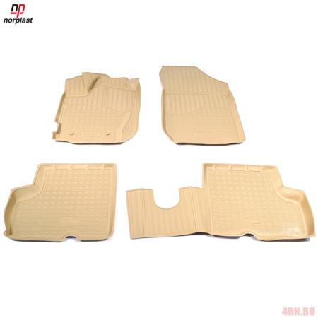 Коврики салона Norplast 3D для Renault Kaptur (2016-2023) бежевые № NPA11-C69-240-B