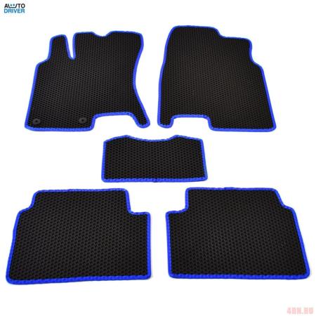 Коврики салона резиновые EVA для Nissan Qashqai (2007-2014) соты с синим кантом № EVAS.0475.03