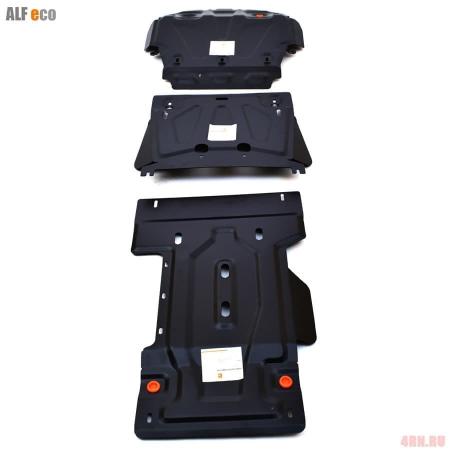 Защита днища для Toyota Land Cruiser 200 (2015-2021) 3 части № 09.895.C2