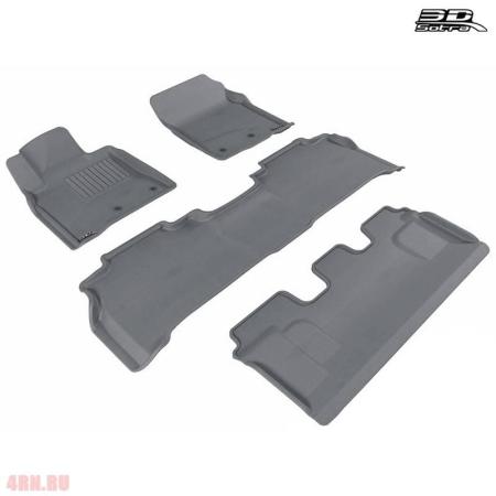Коврики салона Sotra Liner 3D VIP серые для Lexus LX570 (2012-2021) 3 ряда № ST 73-00067