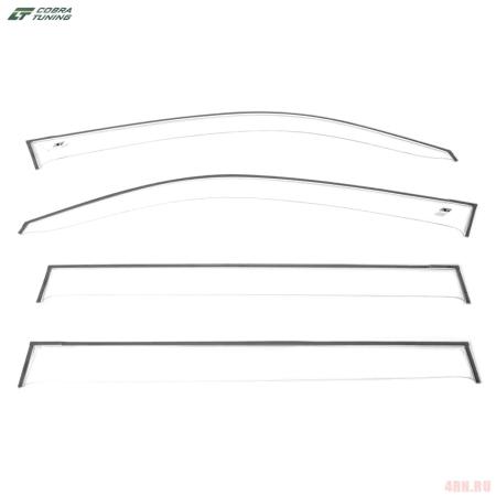 Дефлекторы боковых окон Cobra для Toyota Land Cruiser 200 (2007-2012) широкие прозрачные № TEC21607