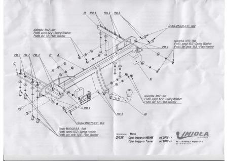 Фаркоп Imiola для Opel Insignia седан, хэтчбек, универсал (2008-2017) № O.038