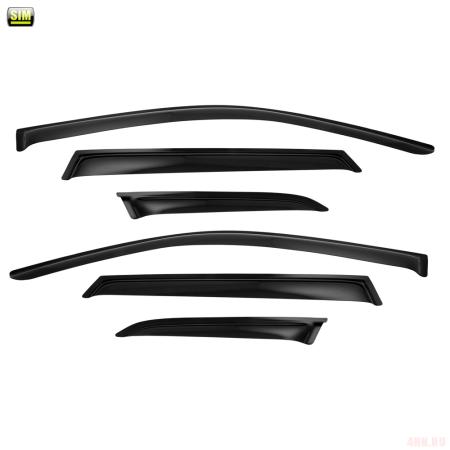 Дефлектор боковых окон для Volkswagen Touareg (2018-2025) 6 частей № SVOTOU1832/6