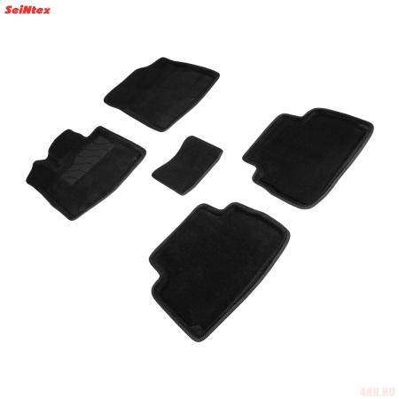 Коврики салона 3D текстильные для Hyundai Santa Fe (2020-2023) 5 мест. бежевые № 316308