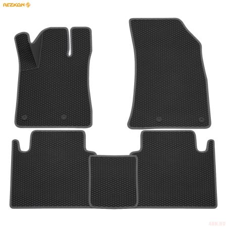 Коврики салона 3D EVA Ромб для Geely Atlas Pro (2021-2025) с серым кантом № 9217030102