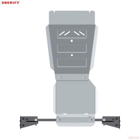 Защита КПП и раздаточной коробки для Mitsubishi Pajero Sport (2016-2025) № 14.3423