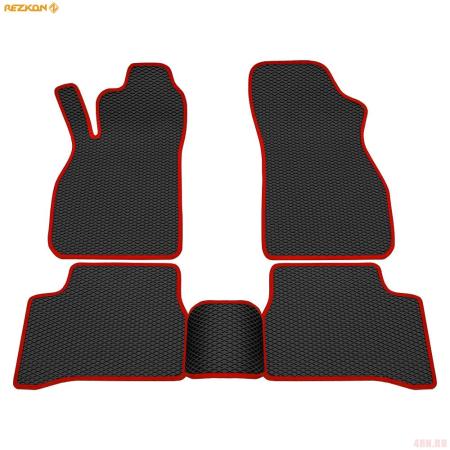 Коврики салона Rezkon EVA резиновые для Hyundai Accent (2001-2010) с красным кантом № 9020010104