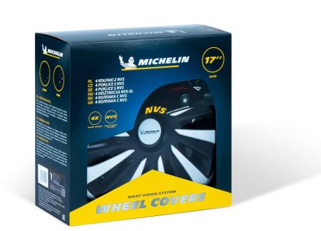 Колпаки колесные MICHELIN 17", "Калибр", серебристо-черные, 4 шт. № 300239